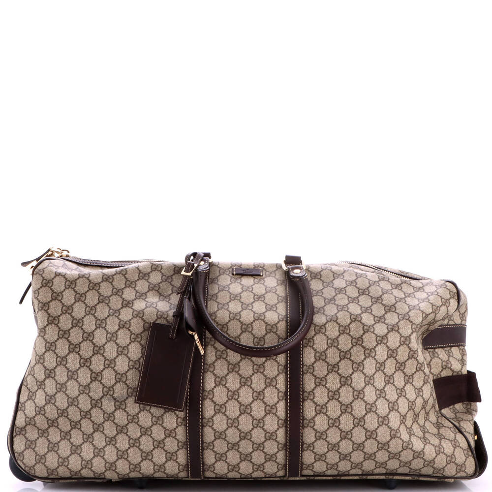 Gucci Large Rolling Duffle Bag GG Coated Canvas